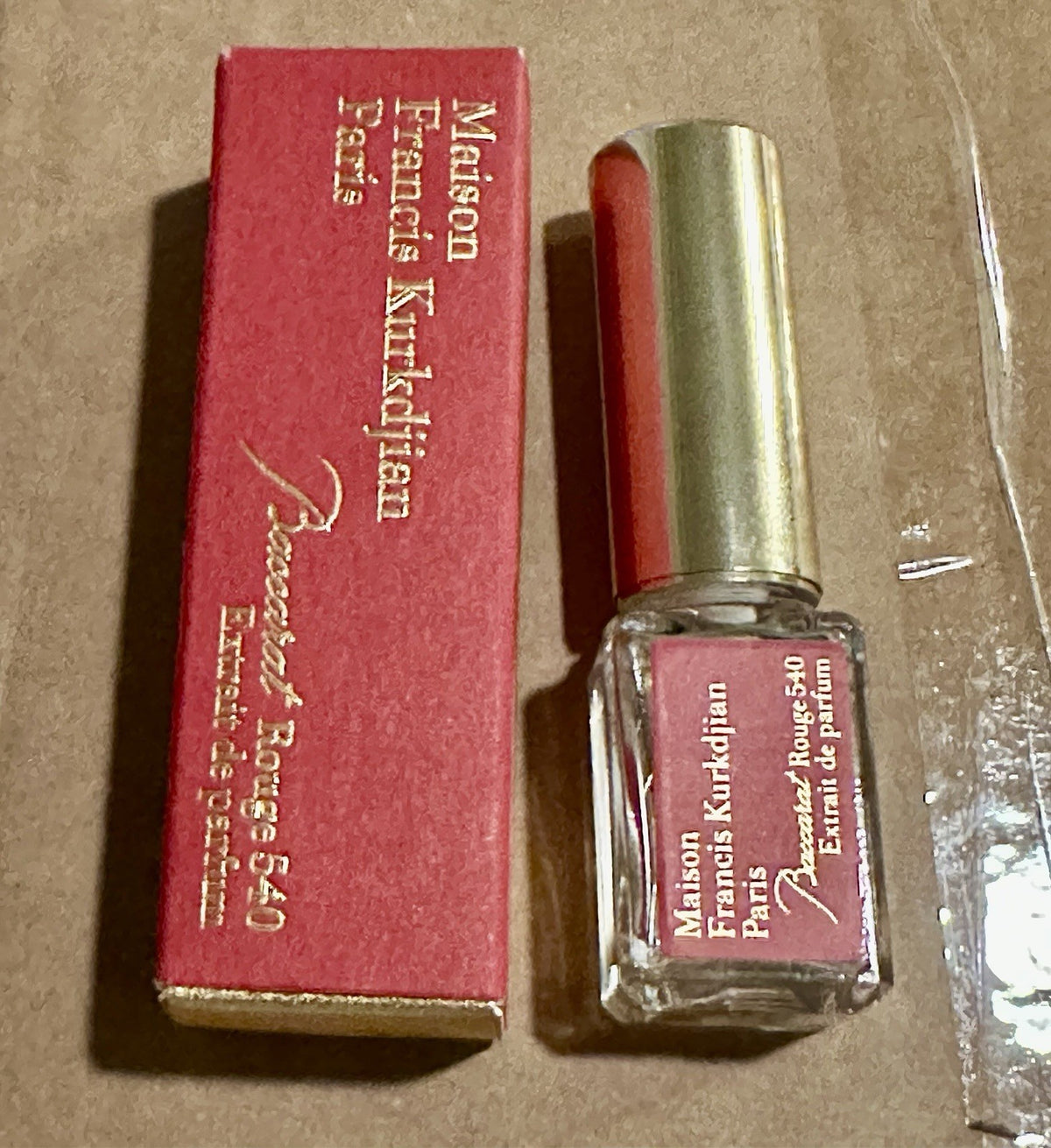 Maison Francis Kurkdjian Baccarat Rouge 540 Extrait 5ml bottle and box