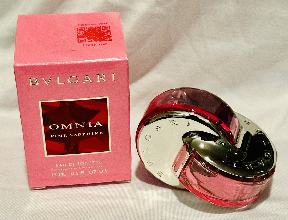 BVLGARI Omnia Pink Sapphire EDT 15ml bottle beside box