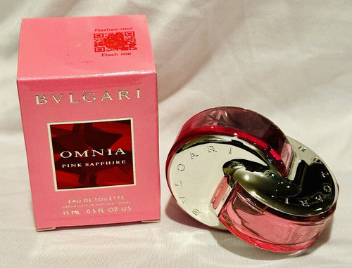 BVLGARI Omnia Pink Sapphire EDT 15ml bottle beside box