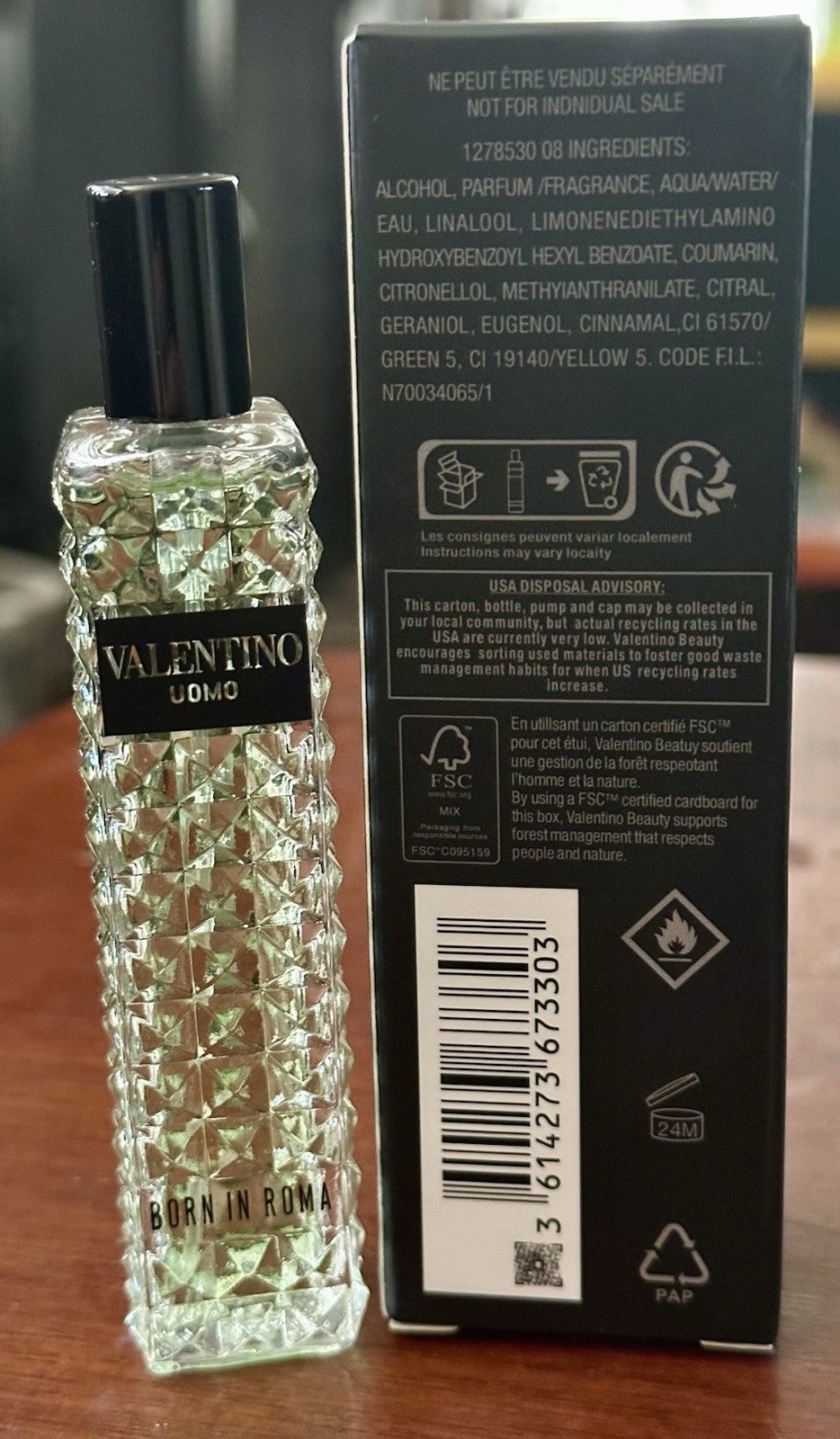 Valentino Uomo Born in Roma Green Stravaganza 15ml box
