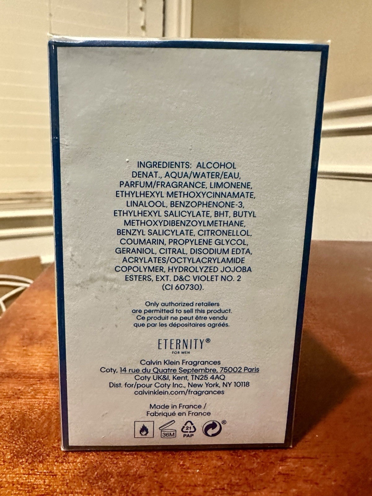 Calvin Klein Eternity Air EDT box front