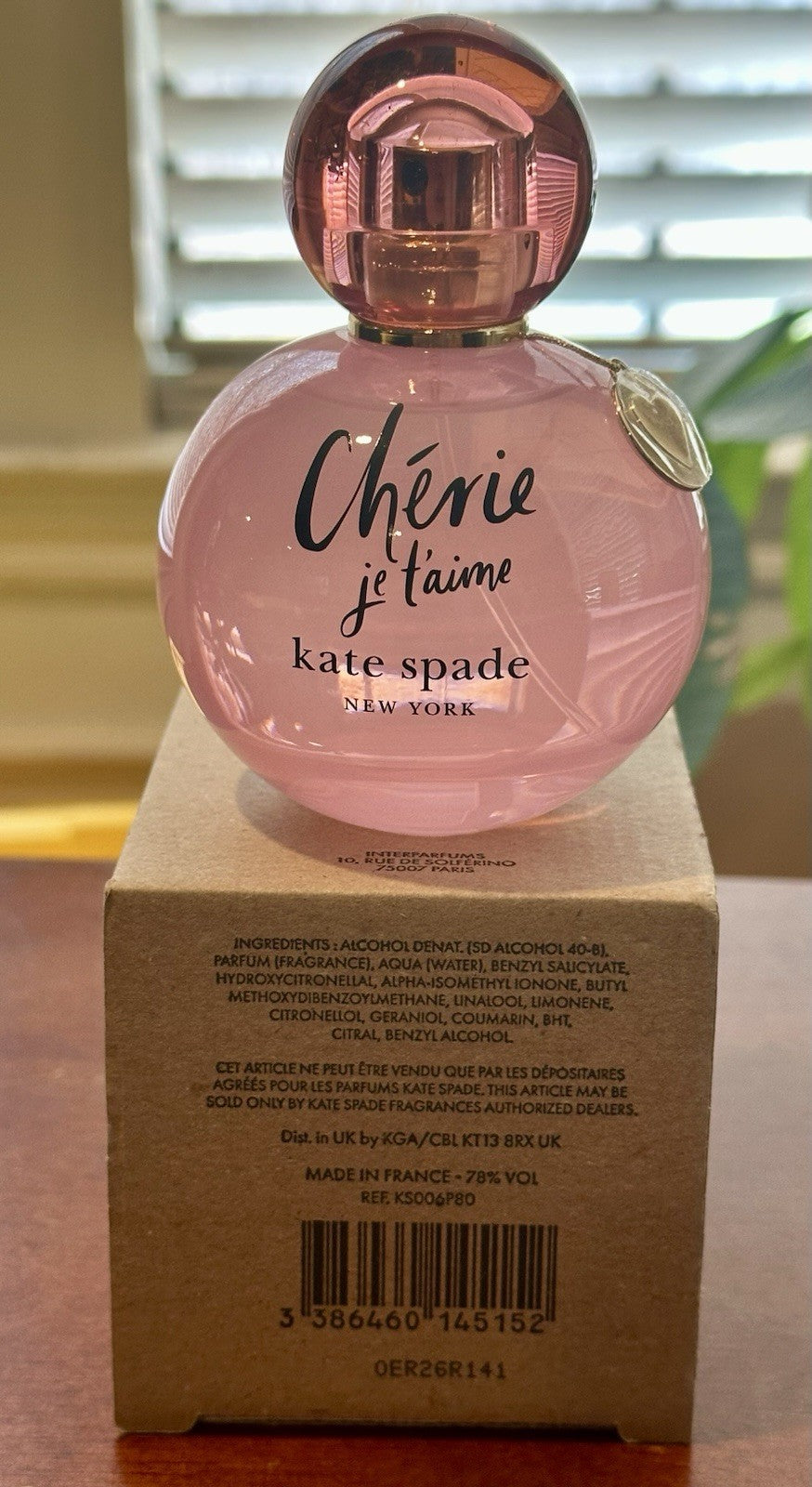 Kate Spade Chérie Je T'aime Eau de Parfum for Women 100 ml