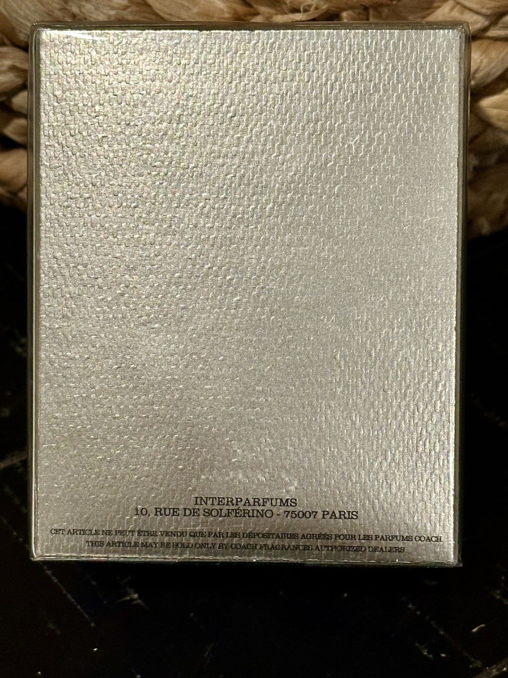Coach Pure Platinum Parfum box side
