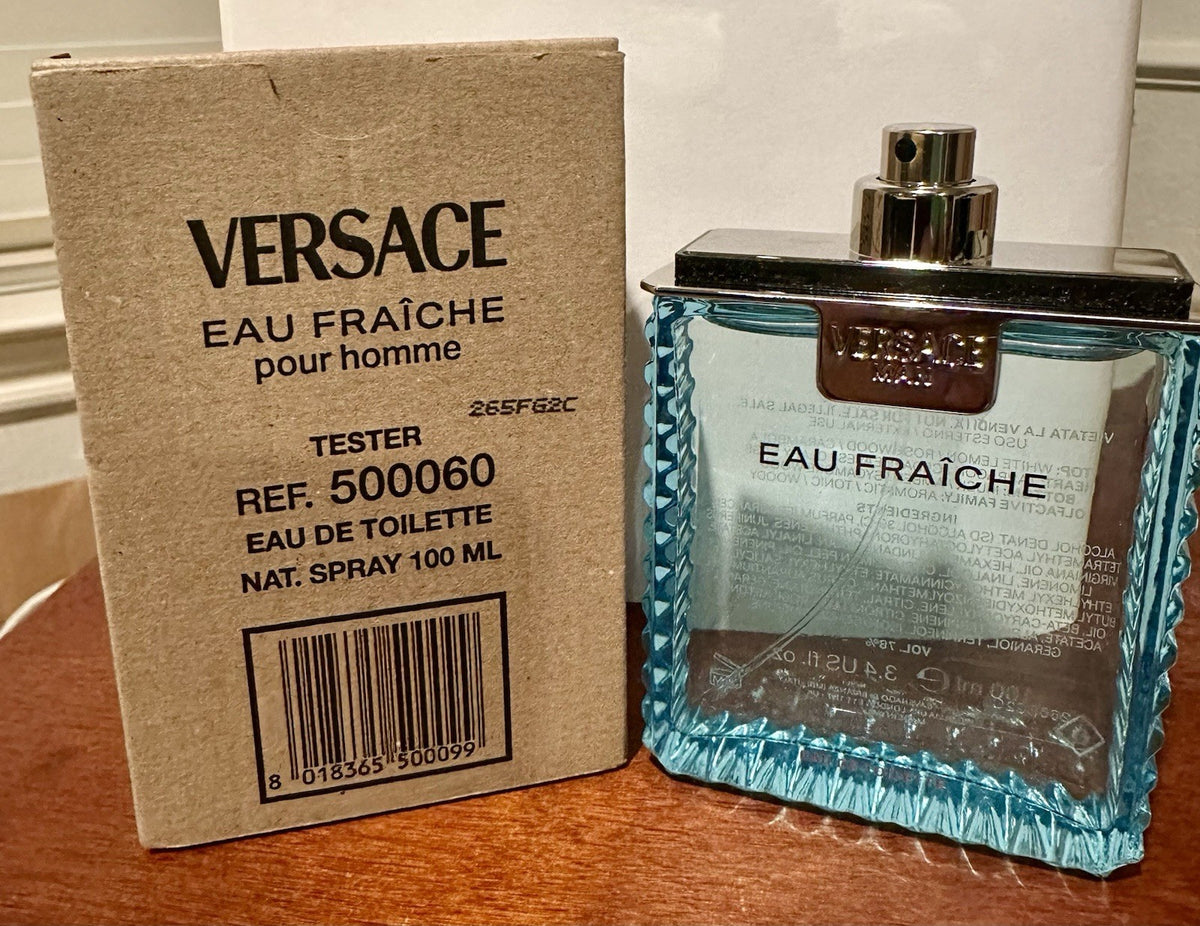 Versace Eau Fraiche EDT bottle with Greek key box