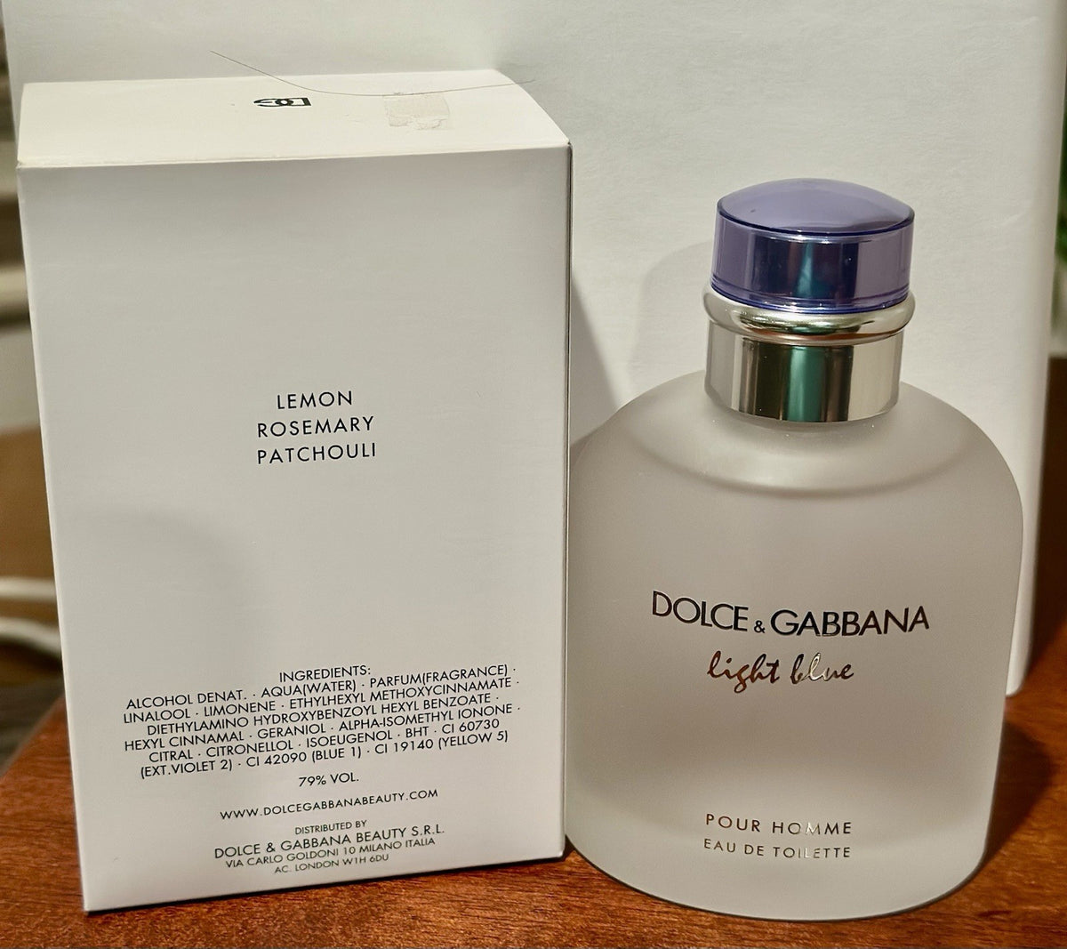 Dolce & Gabbana Light Blue Pour Homme EDT bottle with cap