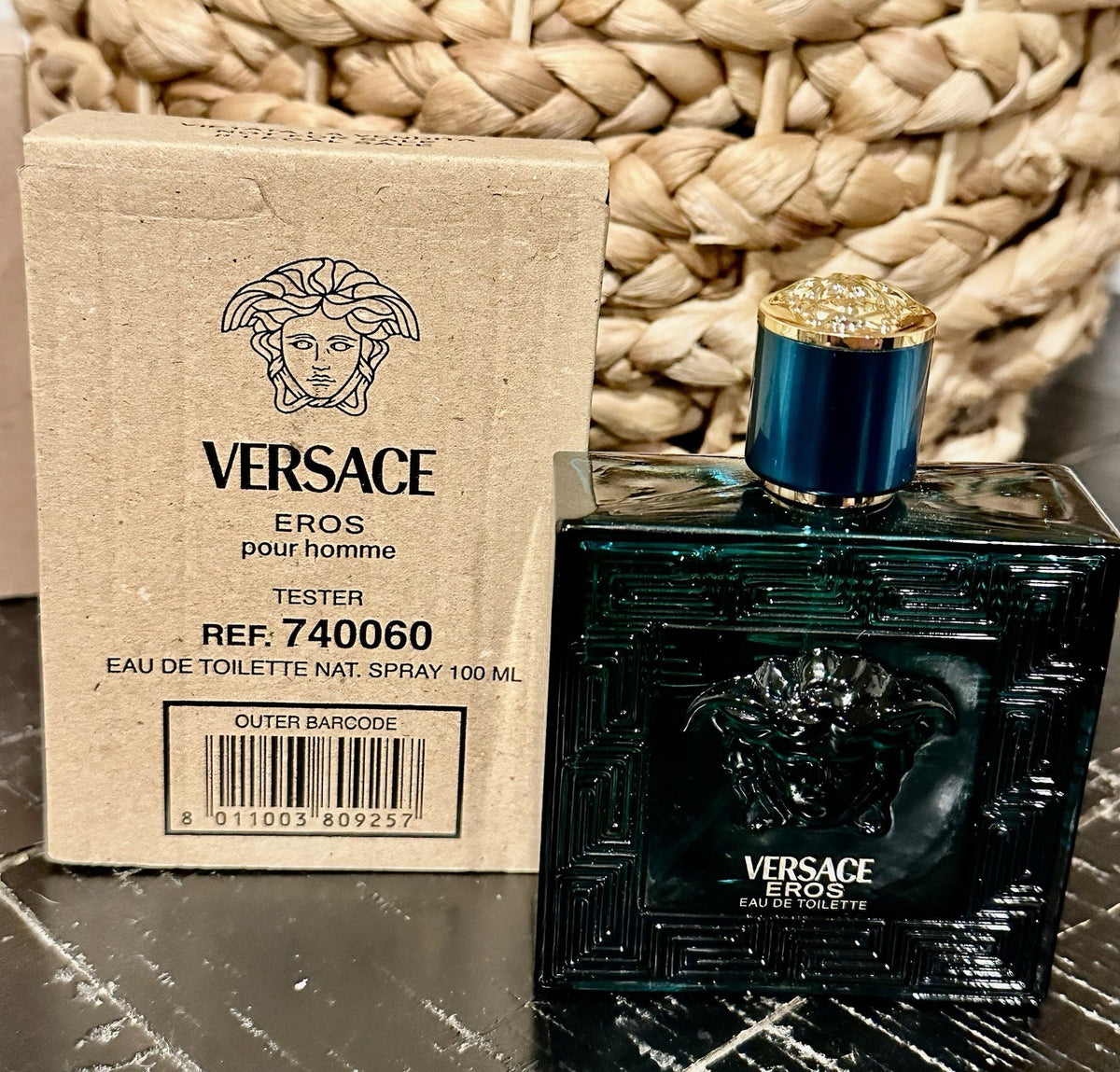 Versace Eros EDT bottle with Medusa emblem