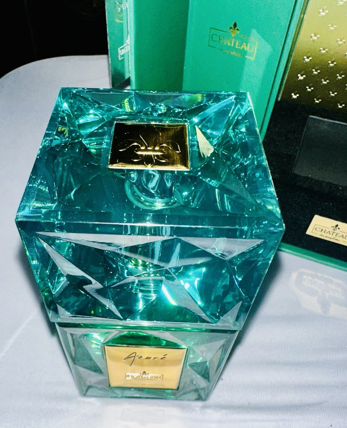 Chateau Les Parfums Azuré bottle with illustrated box