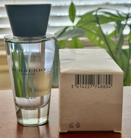 Burberry Touch men's fragrance bottle, 100 ml Eau de Toilette with sleek design and iconic branding.