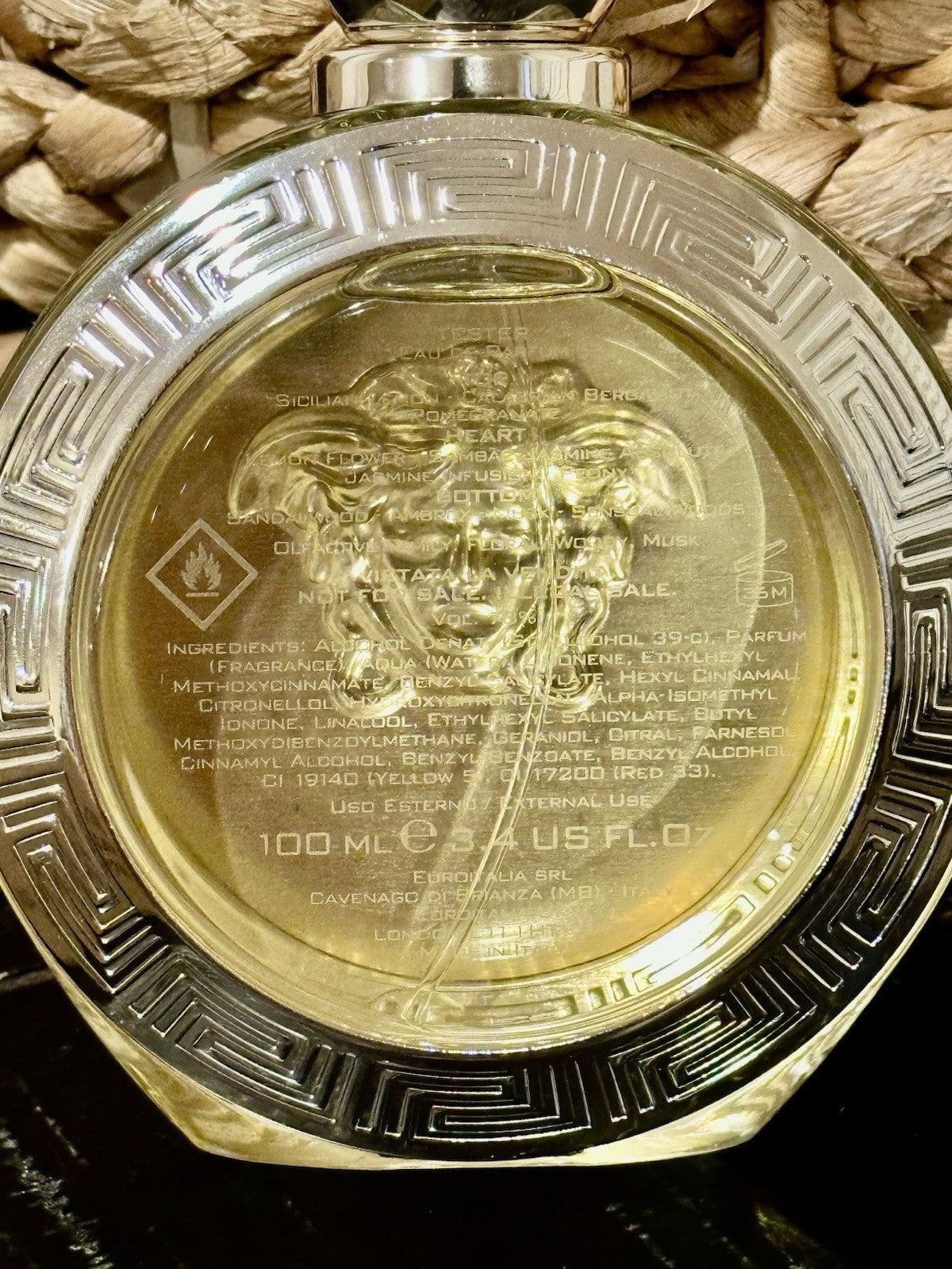 Versace Eros for Women EDP bottle Greek key pattern
