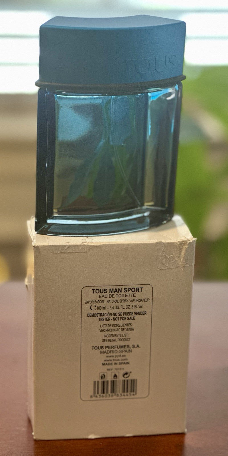 Tous Man Sport bottle label